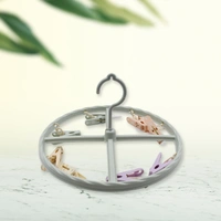 Clothes Hanger With 8 Clips - Gray, Free Size