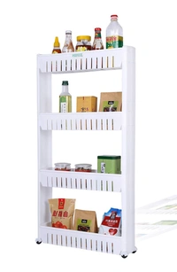 4 Layer Slim Storage Organiser Rack - White, 4 Layer