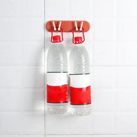 PLASTIC MULTIPURPOSE HOLDER BATHROOM ACCESSORIES ORGANIZER WALL MOUNTED HANGING MOUNT SHELF & HOOKS (1PC) - White