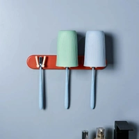 PLASTIC MULTIPURPOSE HOLDER BATHROOM ACCESSORIES ORGANIZER WALL MOUNTED HANGING MOUNT SHELF & HOOKS (1PC) - White