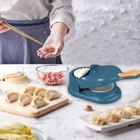 Momos Maker Machine, Dumpling Skin Press Mould for Gujiya Ghughra Momos Making, 2 in 1 Dumpling Maker Mould Machine, Kitchen Dumpling ( Color Box ) - Teal