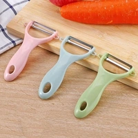 Plastic Kitchen Peeler - Green & Classic Stainless Steel 3-Piece Knife Set Combo - Mulberry