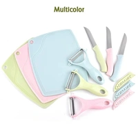 Plastic Kitchen Peeler - Green & Classic Stainless Steel 3-Piece Knife Set Combo - Mulberry