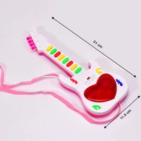 Battery Operated Musical Instruments Mini Guitar Toys and Light for 3+Years Old Kids. - Lipstick