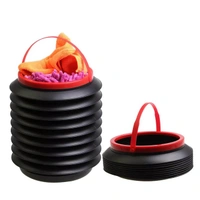 Car Trash Can Storage Organiser Foldable Multifunction Magic Barrels Dust Bin - Black