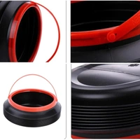 Car Trash Can Storage Organiser Foldable Multifunction Magic Barrels Dust Bin - Black
