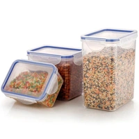 Rectangular Plastic Containers with Leak Proof Locking Lid Storage container set of 3 Pc( Approx Capacity 500ml,1000ml,1500ml, Transparent)