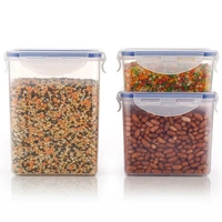 Rectangular Plastic Containers with Leak Proof Locking Lid Storage container set of 3 Pc( Approx Capacity 500ml,1000ml,1500ml, Transparent)