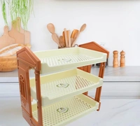 Plastic 3in1 Multipurpose Organizer Storage Rack / Shelf for Kitchen / Bathroom / Room - Pink
