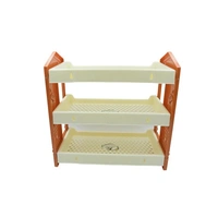 Plastic 3in1 Multipurpose Organizer Storage Rack / Shelf for Kitchen / Bathroom / Room - Pink
