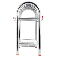 STAINLESS STEEL 2 LAYER PLATE & BOWL STAND KITCHEN UTENSIL RACK / CUTLERY STAND
