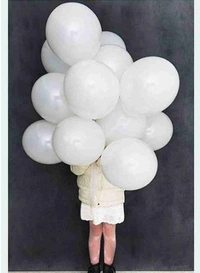 White Metallic Balloon (50pcs) - White