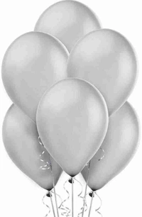 Silver Metallic Balloon (50pcs) - Silver