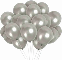 Silver Metallic Balloon (50pcs) - Silver