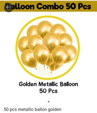 Golden Metallic Balloons (50Pcs) - golden