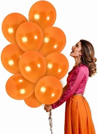 Orange Metallic Balloon (50pcs) - Orange