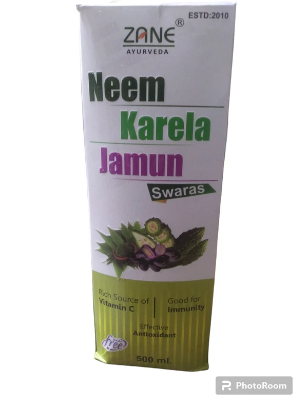 Zane Ayurveda Neem Karela Jamun Swaras 500ml.