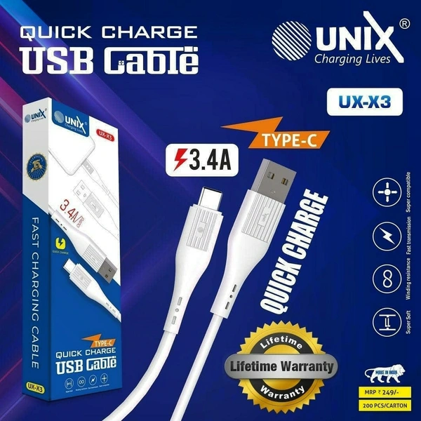 Unix UX-X3 Type C (3.4A DATA CABLE) - 5