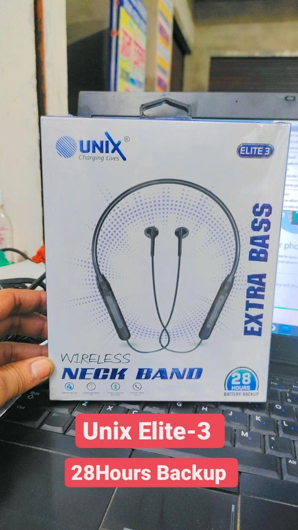 Unix Elite-3 Neckband 28Hours Backup - 2