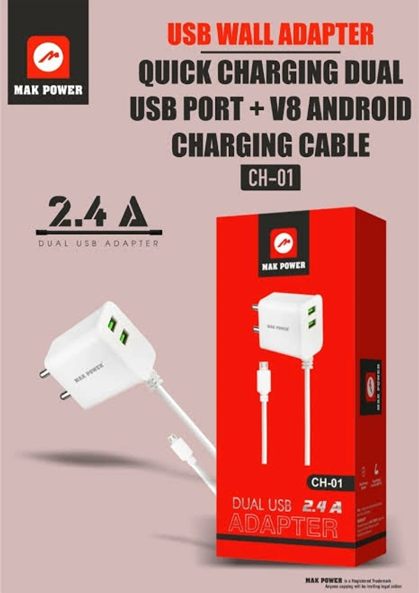 Mak Power  Makpower CH01 USB+V8 Wire Android Chargr  - 5
