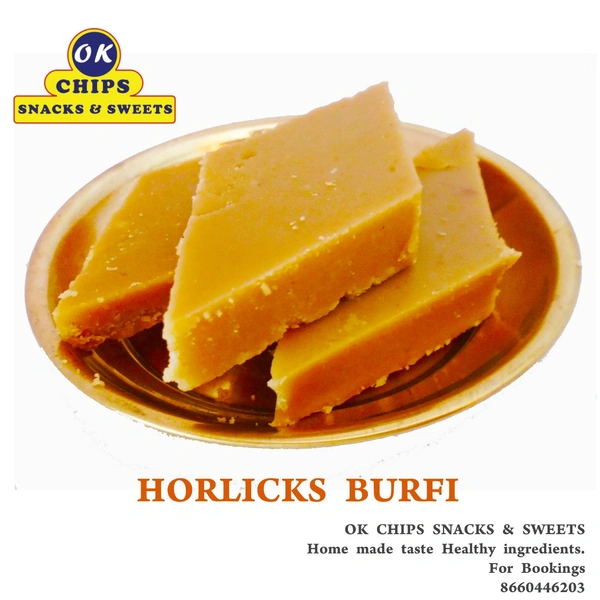 Horlicks Burfi - Light Yellow, Mudium 