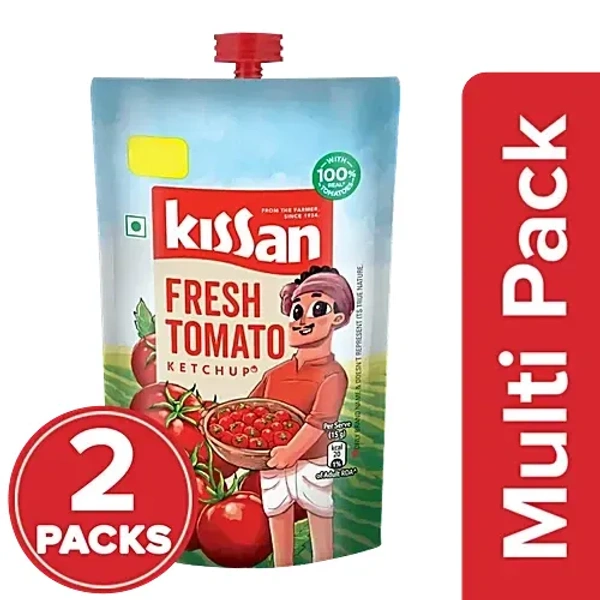 Kissan Fresh Tomato Ketchup, 2 x 90 g Multipack