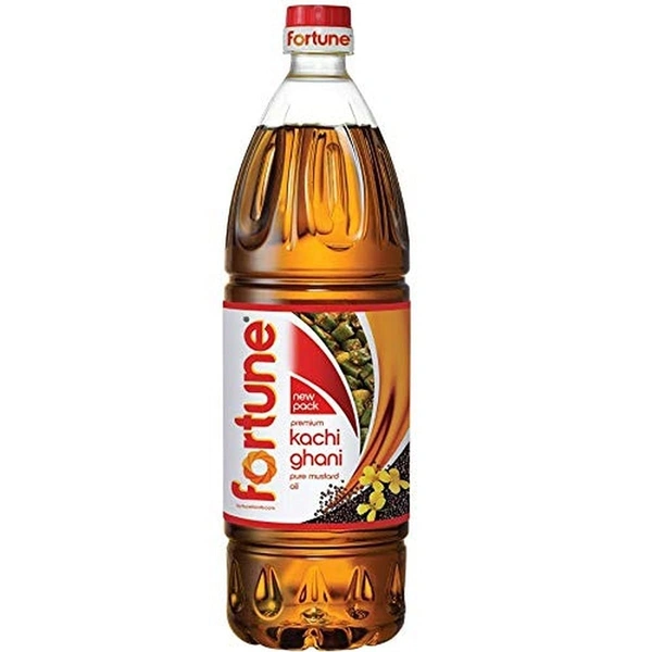 Fortune Kachi Ghani Oil, Mustard, 500ml (Pet Bottle)