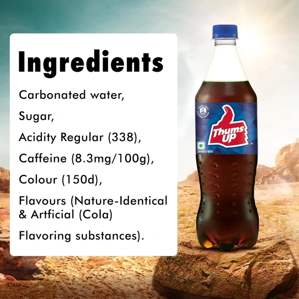 Thums Up Soft Drink Pet Bottle, 750 Ml, Cola - 750ml