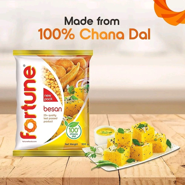 Fortune Chana Besan, 100% Chana Dal 100% Taste - 500gm