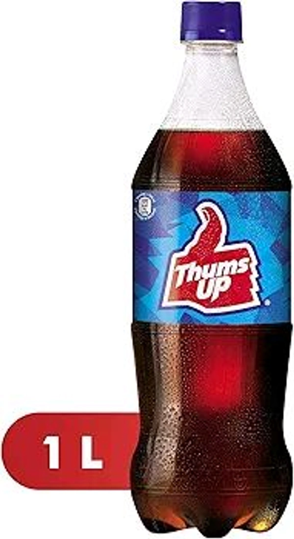 Thums Up Cola Cold Drink | Soft Drink With Strong Taste | Spicy & Fizzy Cold Drink | Pet Bottle, 1 L - 1ltr