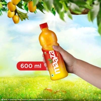 Maaza Mango Drink | Mango Fruit Drink Real Mango Pulp |Maaza Mango Juice drink| Ready-To-Serve Drink, PET Bottle 600 ml
