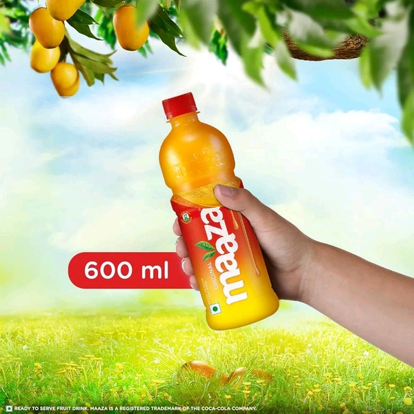 Maaza Mango Drink | Mango Fruit Drink Real Mango Pulp |Maaza Mango Juice drink| Ready-To-Serve Drink, PET Bottle 600 ml