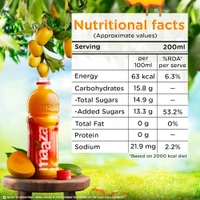 Maaza Mango Drink | Mango Fruit Drink Real Mango Pulp |Maaza Mango Juice drink| Ready-To-Serve Drink, PET Bottle 600 ml