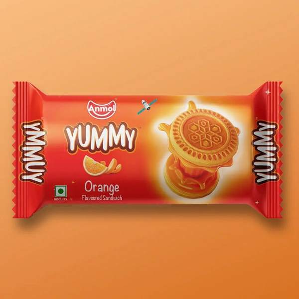 Anmol Yummy Orange Orange Flavoured Sandwich (12 pcs)