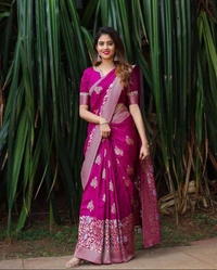 Elvish Pink Silk Saree 