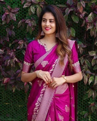 Elvish Pink Silk Saree 