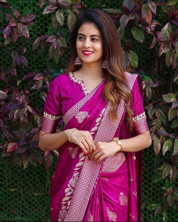 Elvish Pink Silk Saree 