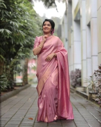 Ravishing Pink Jacquard Silk Saree 