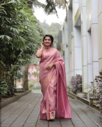 Ravishing Pink Jacquard Silk Saree 