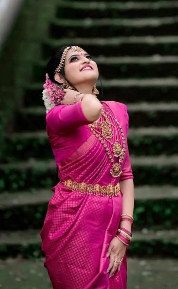 Pink South Style Silk Saree