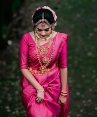 Pink South Style Silk Saree