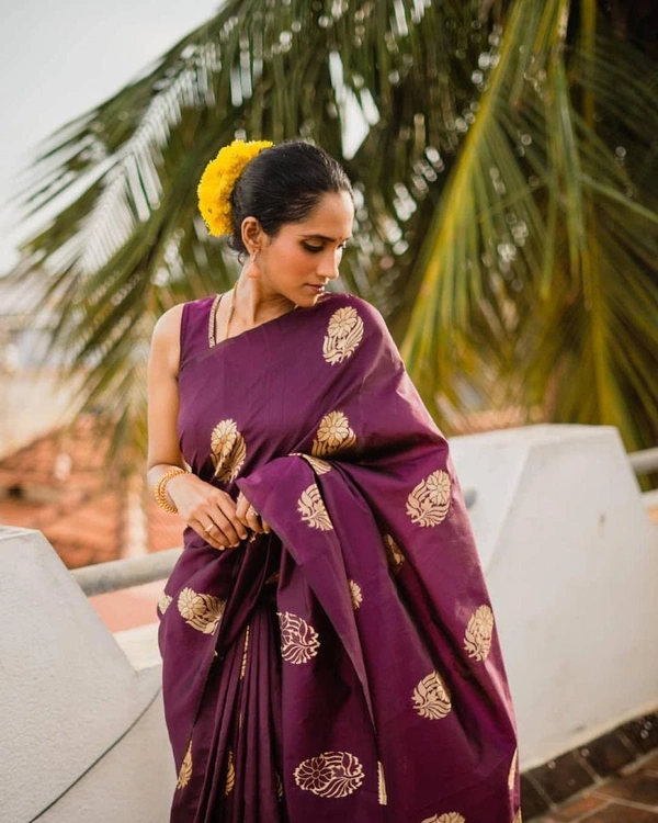 Wine South Indian Trendy Women Saree 
