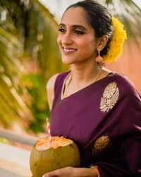 Wine South Indian Trendy Women Saree 