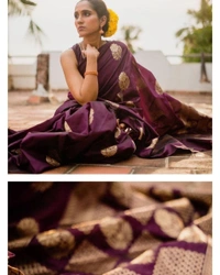 Wine South Indian Trendy Women Saree 