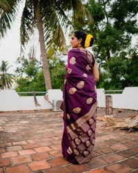 Wine South Indian Trendy Women Saree 