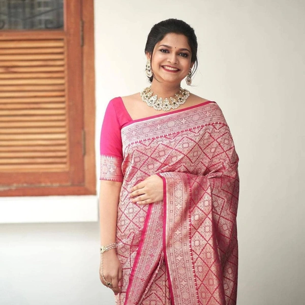 Pink Party Wear Banarasi weaving Saree