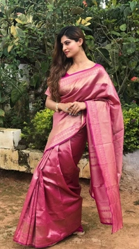 Royal Pink Partywear Silk Saree 