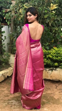 Royal Pink Partywear Silk Saree 