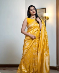 Mayra Yellow Jacquard Silk Saree