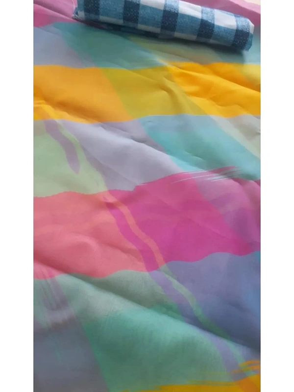 Multicolour organza with mulberry digital printed saree - multicolour